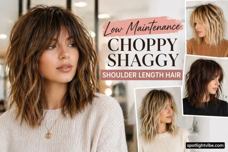 Low Maintenance Choppy Shaggy Shoulder Length Hair